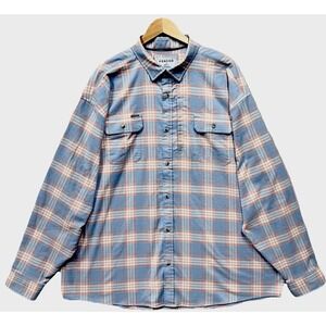 Poncho Outdoors Madaket Performance Flannel Mens 3XL Blue Magnetic Pockets